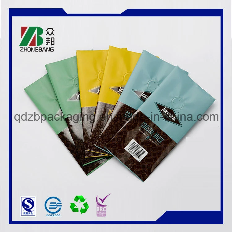 La impresión personalizada de envasado de café con varios estilos de la bolsa de refuerzo lateral