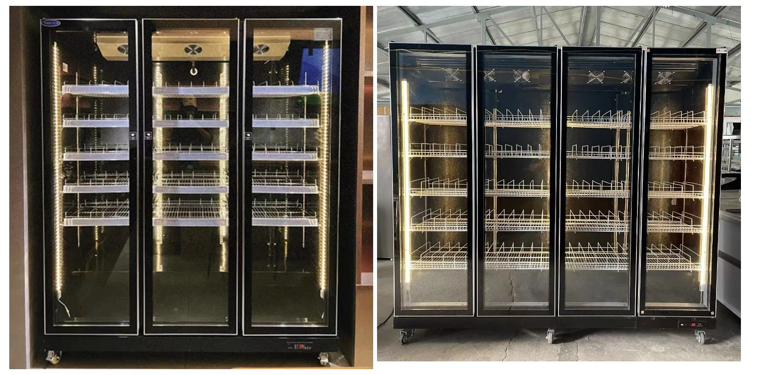 Four Doors 2000L Commercial Freezer Display for Beverages and Fruits