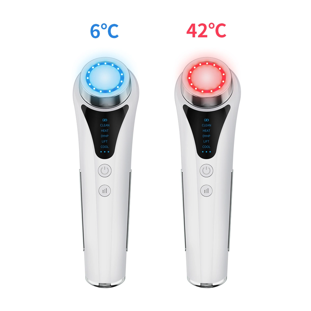 Masajeador facial de EMS portátil frío y caliente para mujeres con 8000rpm vibración