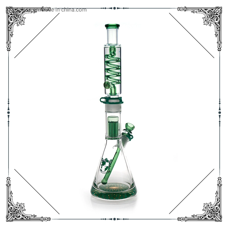 18 pulgadas Beaker Glicerina bobina Freezable vidrio cabeza de tubo de vidrio Fumando pipa 8 Arms Tree PERC 3 colores agua de cristal Tubería al por mayor