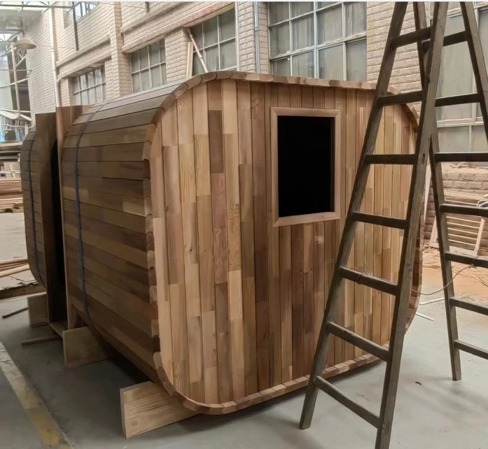 Factory Custom Outdoor Luxury Sauna High quality/High cost performance Wooden Barrel Prefabricated Sauna