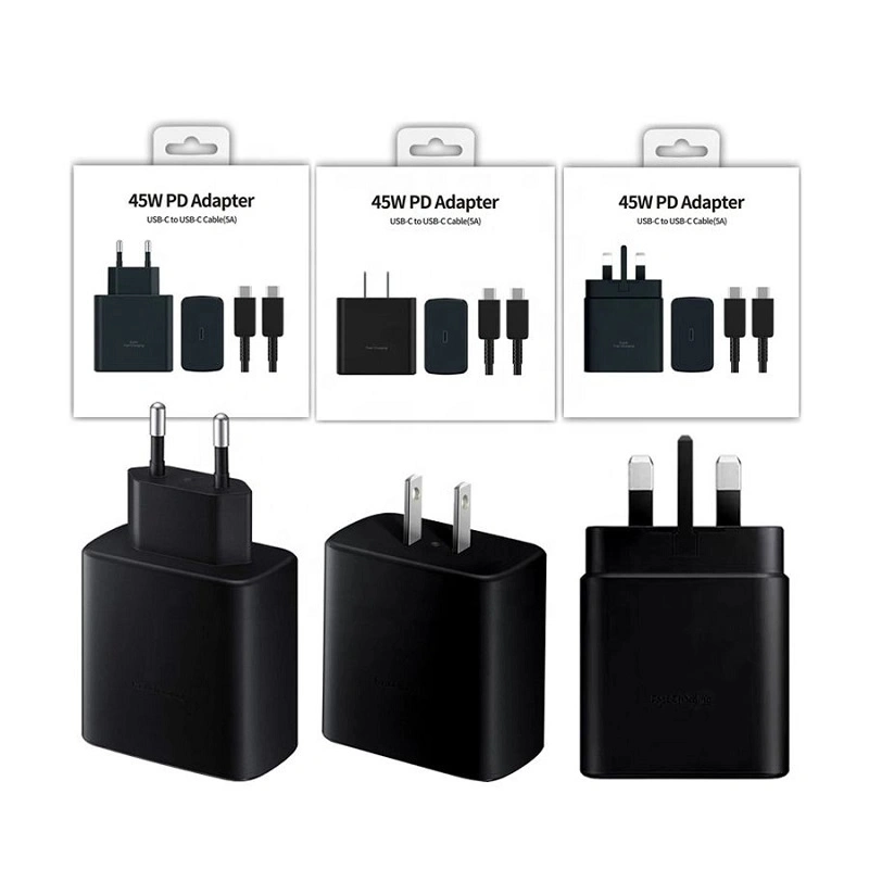 New EU 1: 1 Original Quality Mobile Phone Super Fast Charging Kit 45W Travel Adapter for Note 20