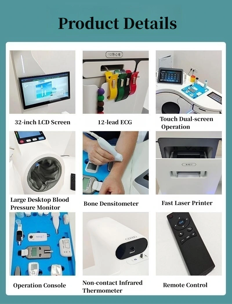 Medical Health Checkup Kiosk with Blood Pressure / SpO2 / Height / Weight Measurement