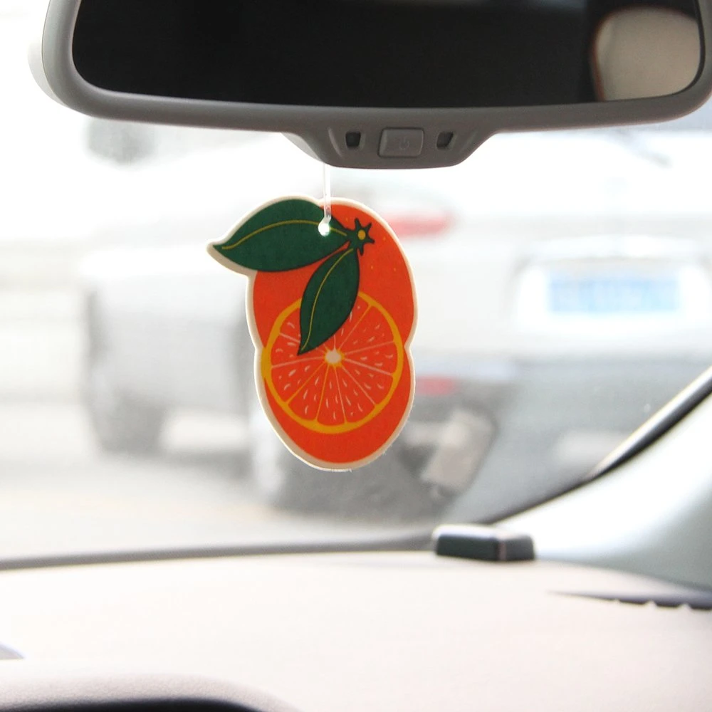 سيارة Air Freshener تعلق نكهات الفاكهة وورق عطور السيارات