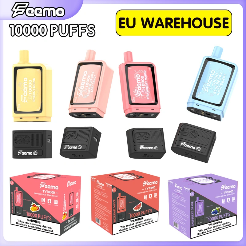 EU Hot Seller Feemo TV Disposable E Cigarette 20ml 10000 Puffs Pod with 5% Nic E-Juice