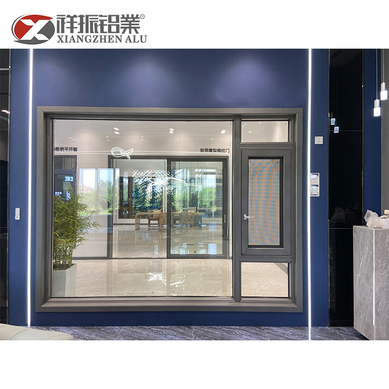 Bronze Anodised Aluminium Replacement Swing Windows for Metal Building Commercial Big Frame Fixed Glass Shop House Philippines