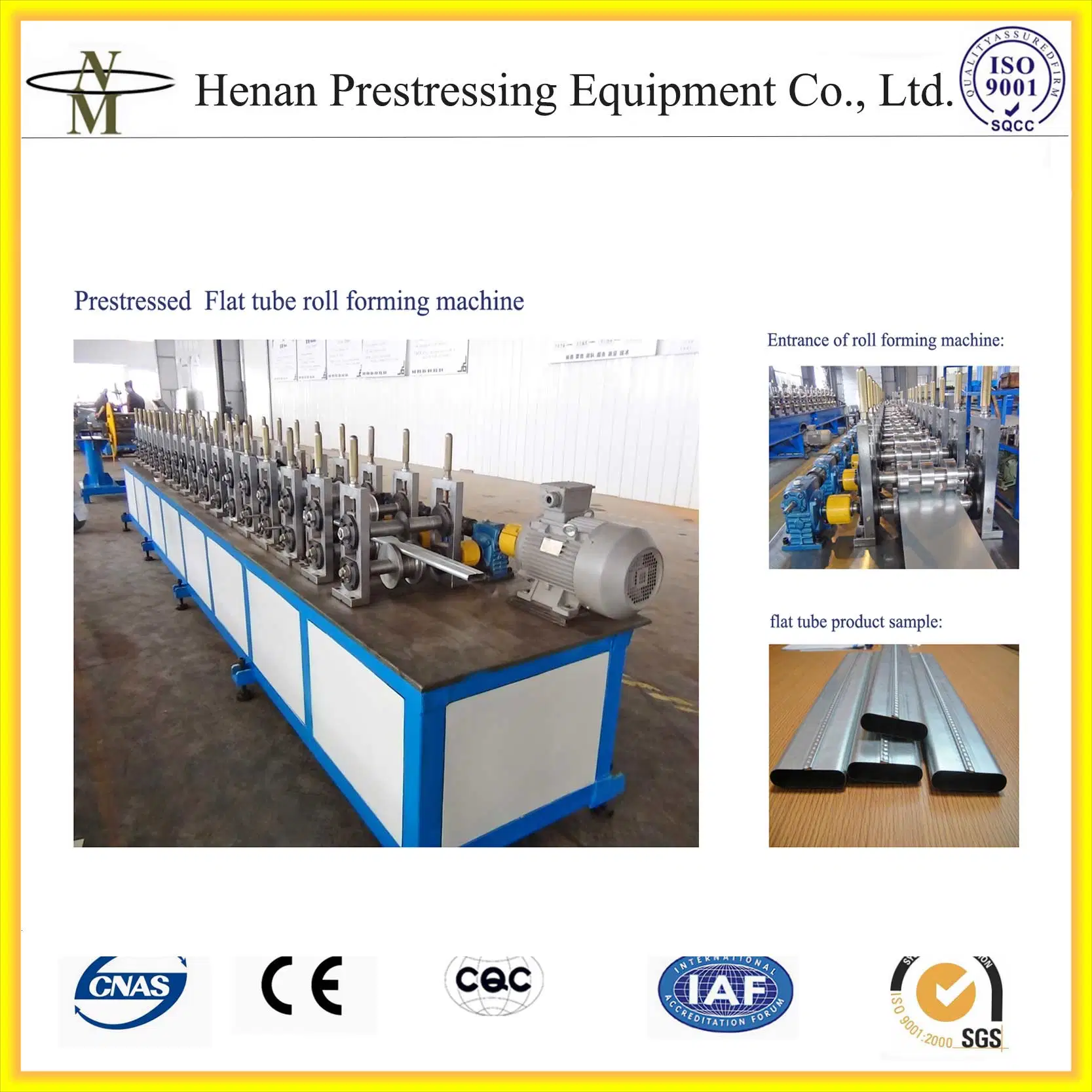 Fast Speed Post Tension Galvanized Steel Smooth Flat Duct Machine