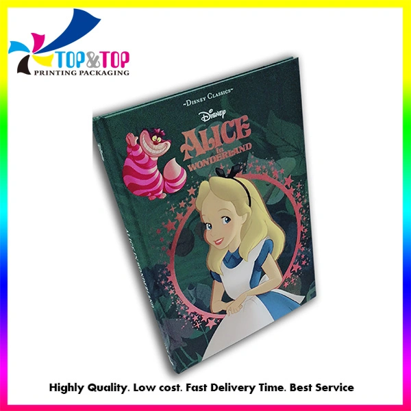 Livro de Histórias de Alice personalizado hot stamping capa dura de cores de impressão crianças Serviço de Impressão de livro de bordo