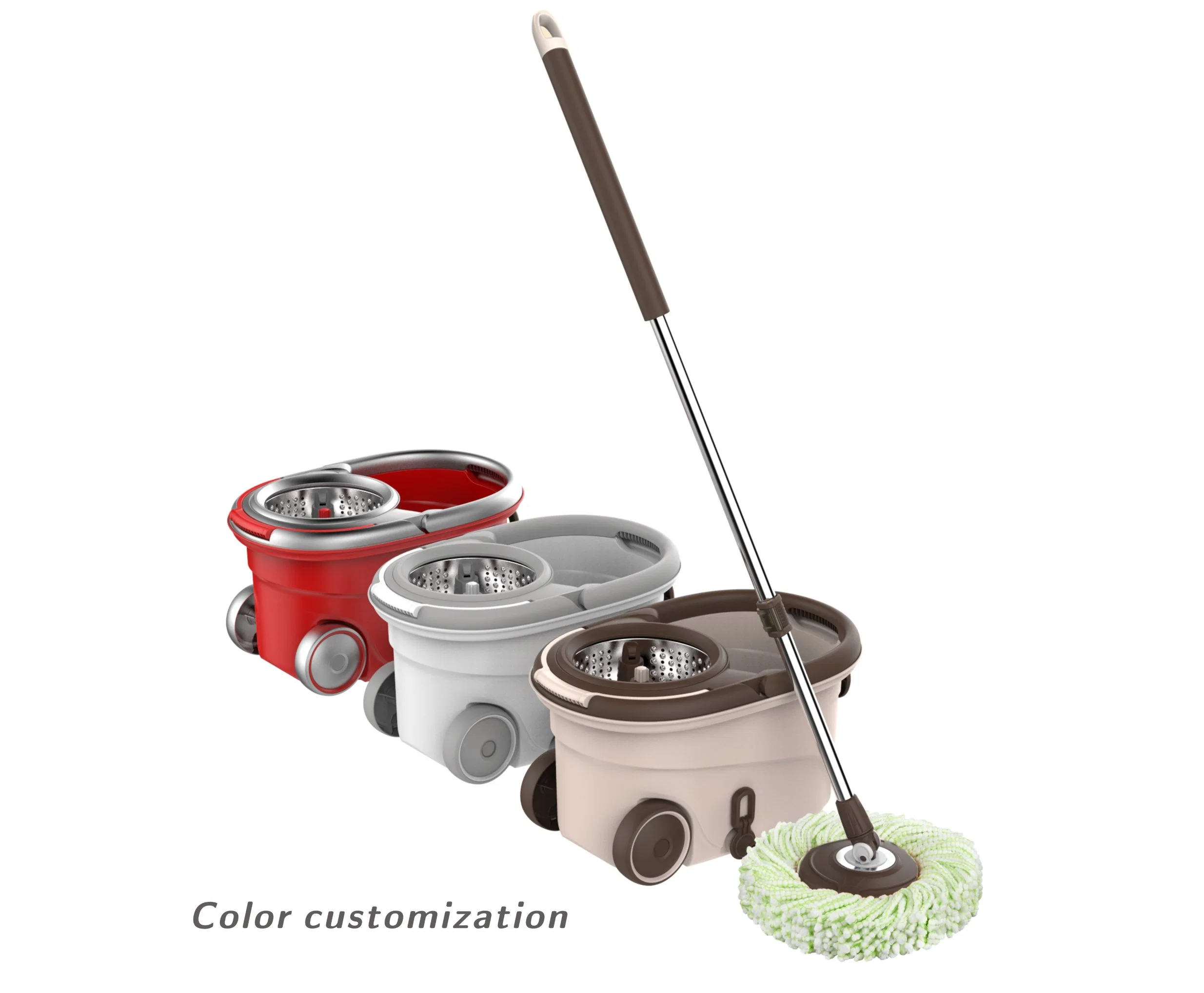 Bosheng Household 360 Spin Magic Mop Easy Clean Mop Bucket Wheels Walkable Style Flat Mop