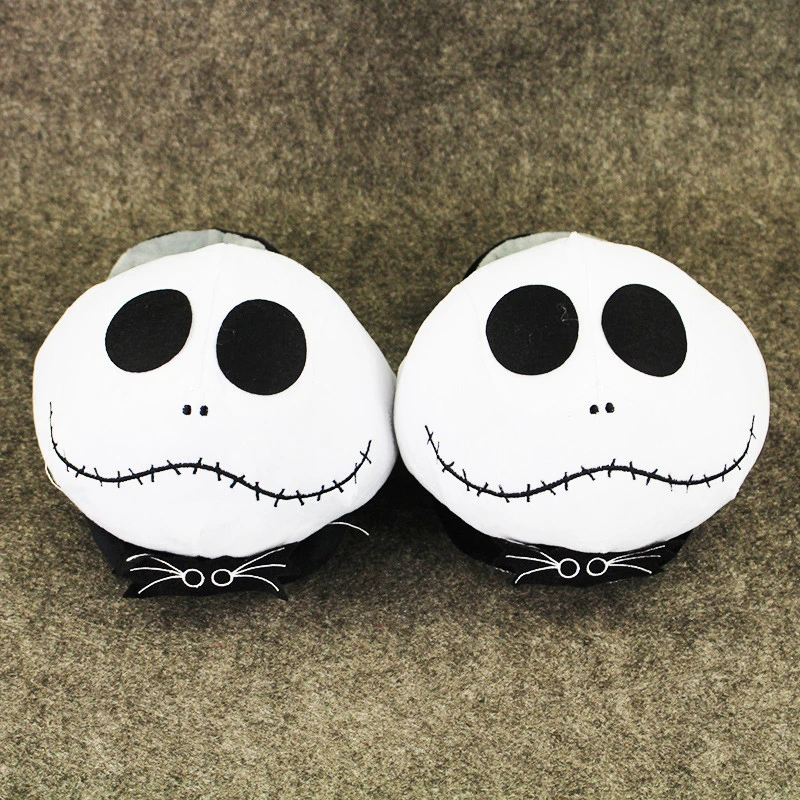 Jack Terror Jack peluche à rayures Halloween drôle Skull Jack Chaussons en coton à motif couple chaud