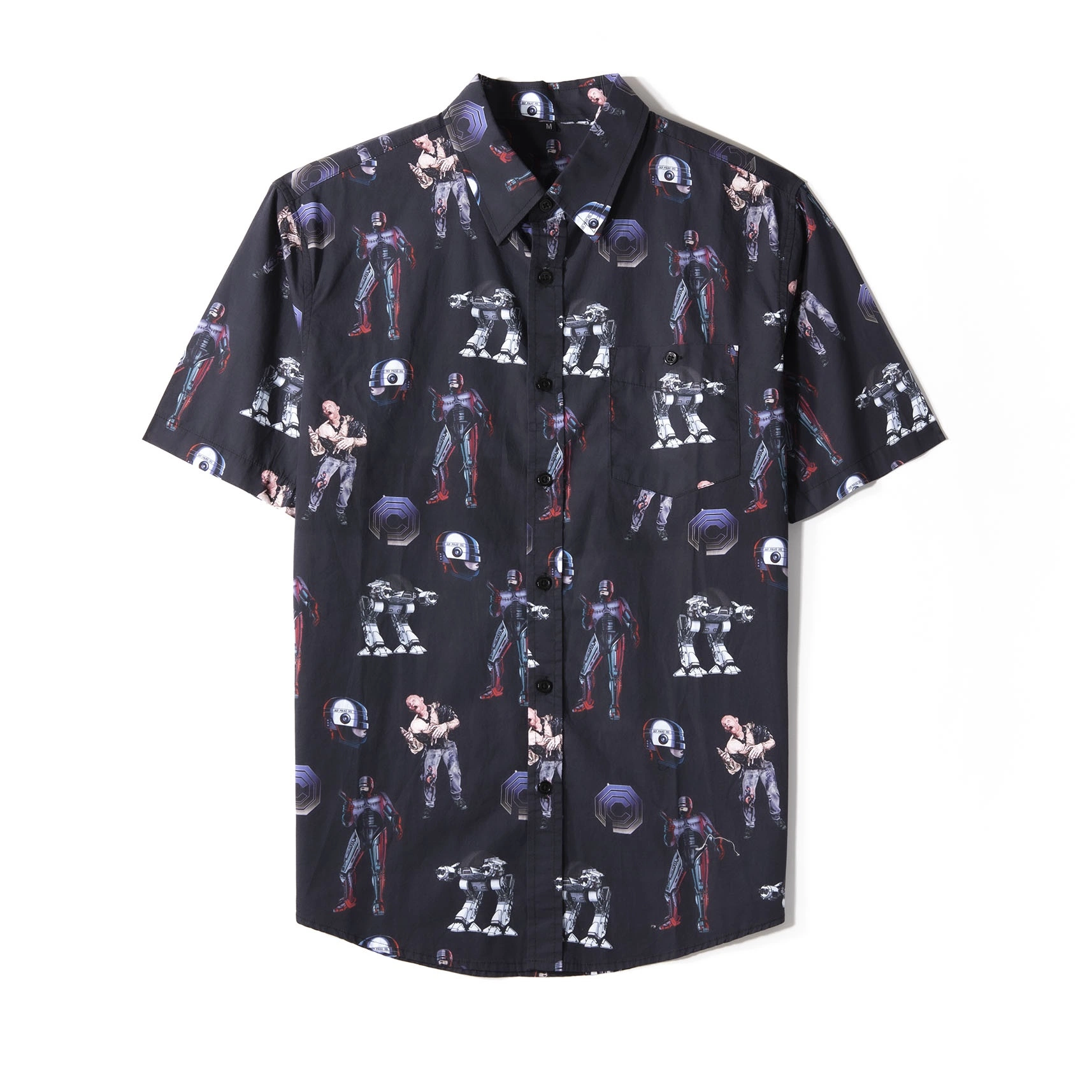 Custom Full Printing Summer 100%Cotton Fabric Short Sleeve Men's Button Down Collar Hawaiian Shirt Tropical Beach Shirts