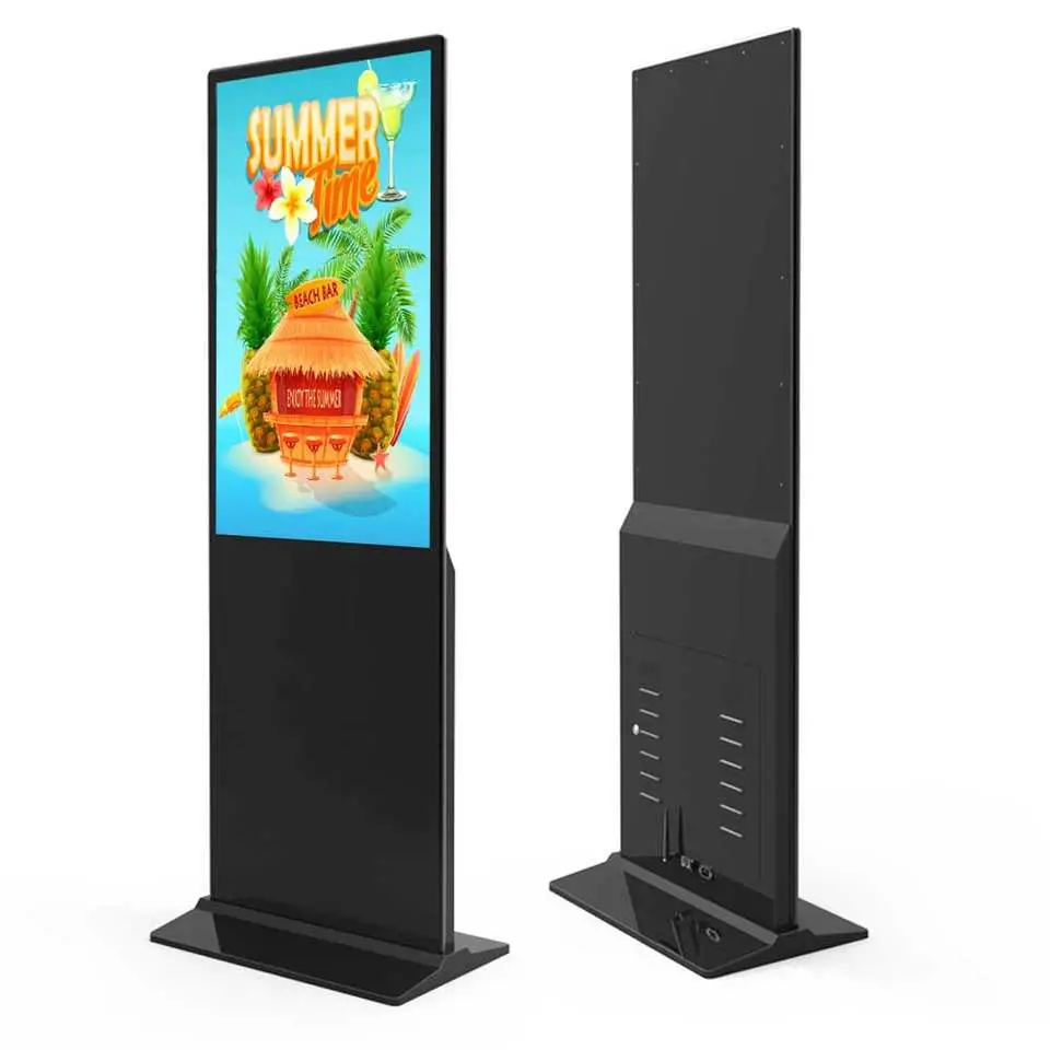 Suporte de chão para sinalização digital e exibe WiFi Android IPS Ecrã táctil Kiosk Indoor LCD FHD publicidade inteligente leitores de tela