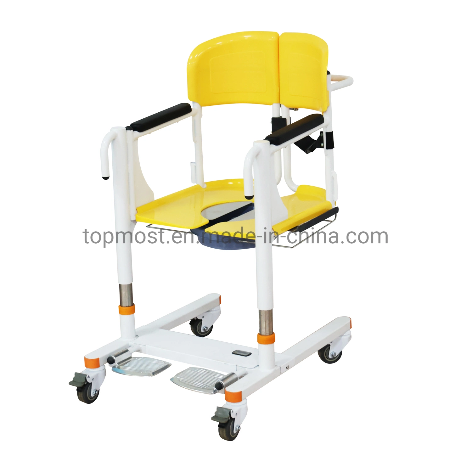 Electric Moving Disabled Patient Lift Transfer Chair Transport Bathroom Commode Toilet Seat Wheelchair