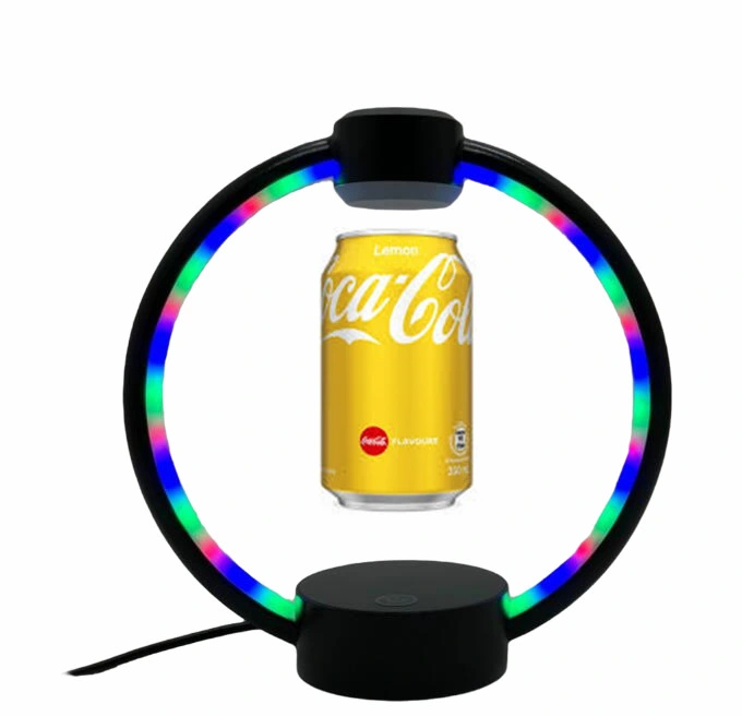 360 Rotating Metal RGB Light Magnetic Leviating Floating Can Kosmetik Display steht für Werbung