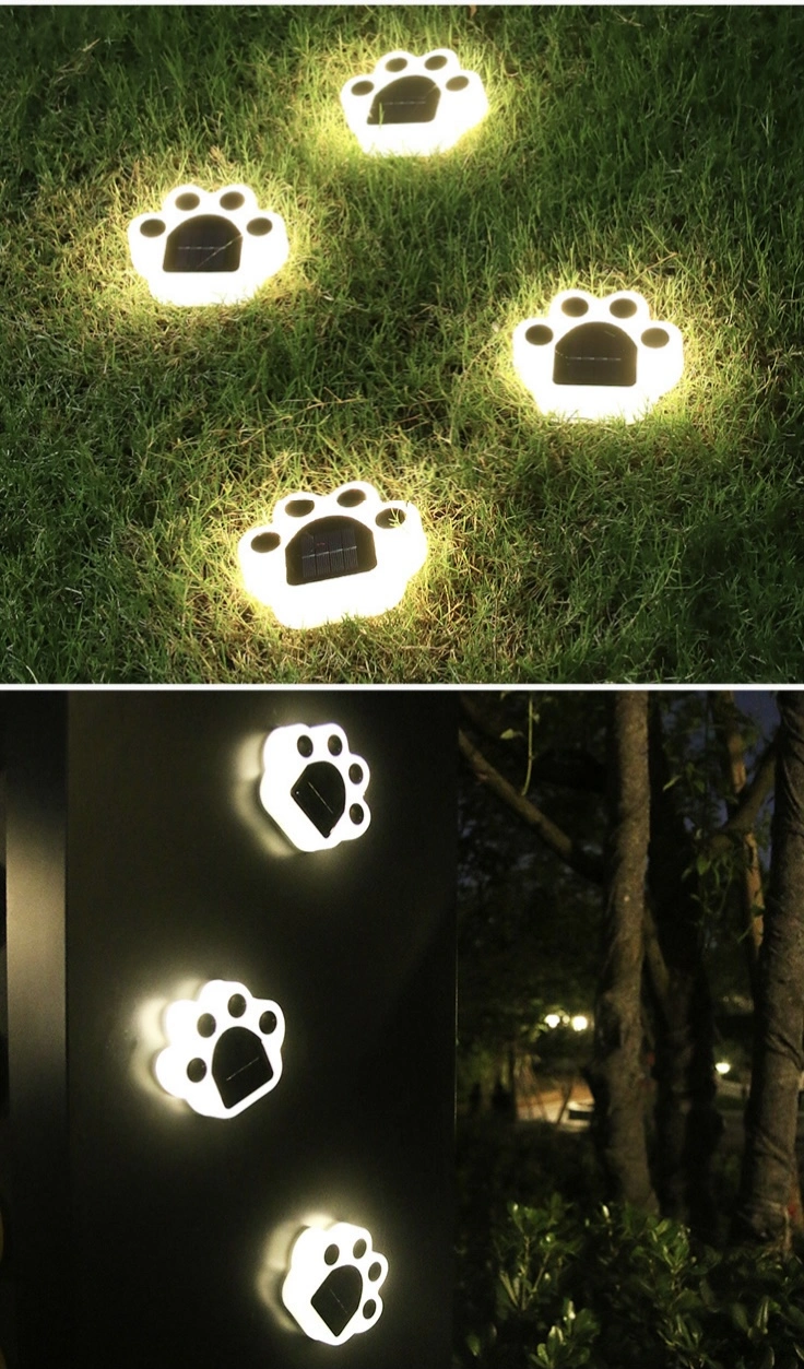 New Design Solar LED Underground Garden Lamp Waterproof Lovely Solar Bear Paw Shape Lawn Wall Decoration Lighting Solar LED Garden Light