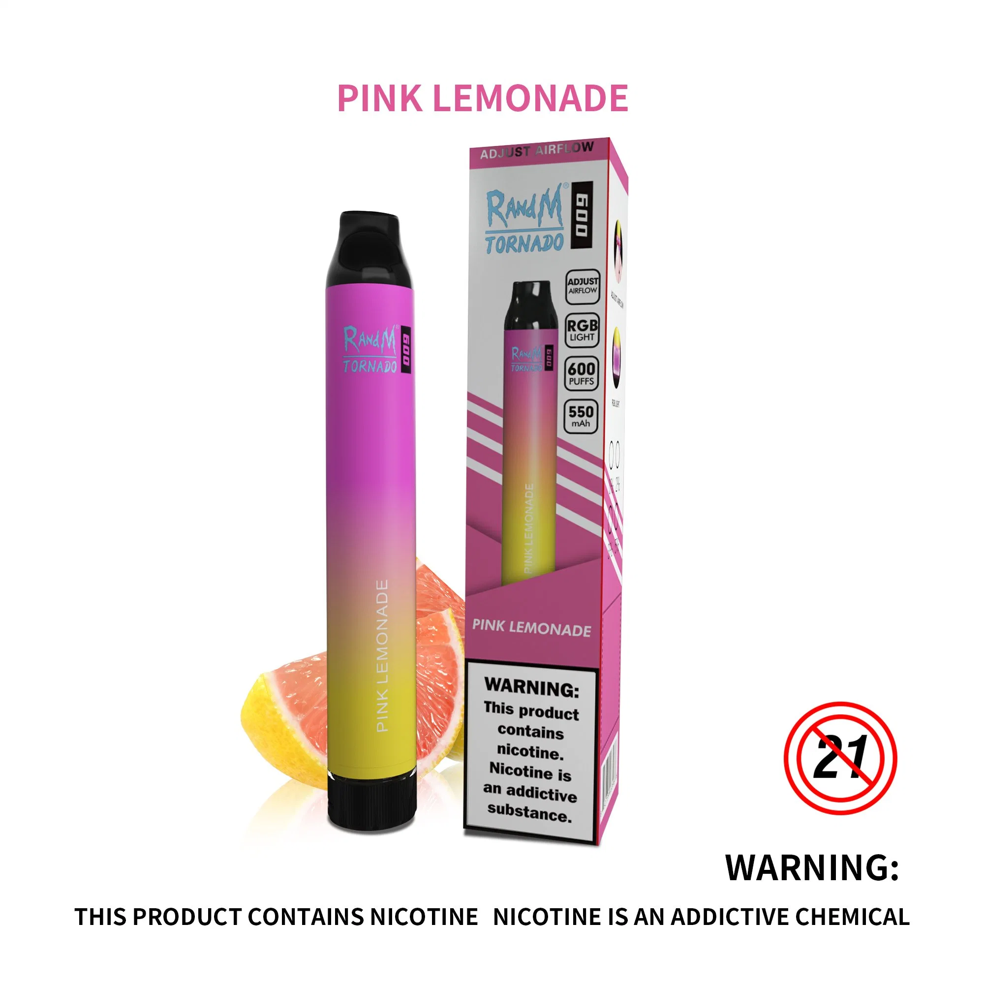 Wholesale/Supplier I Vape Beautiful Disposable/Chargeable Vape Pod Randm Tornado 600 Puffs with Air Adjustable Function