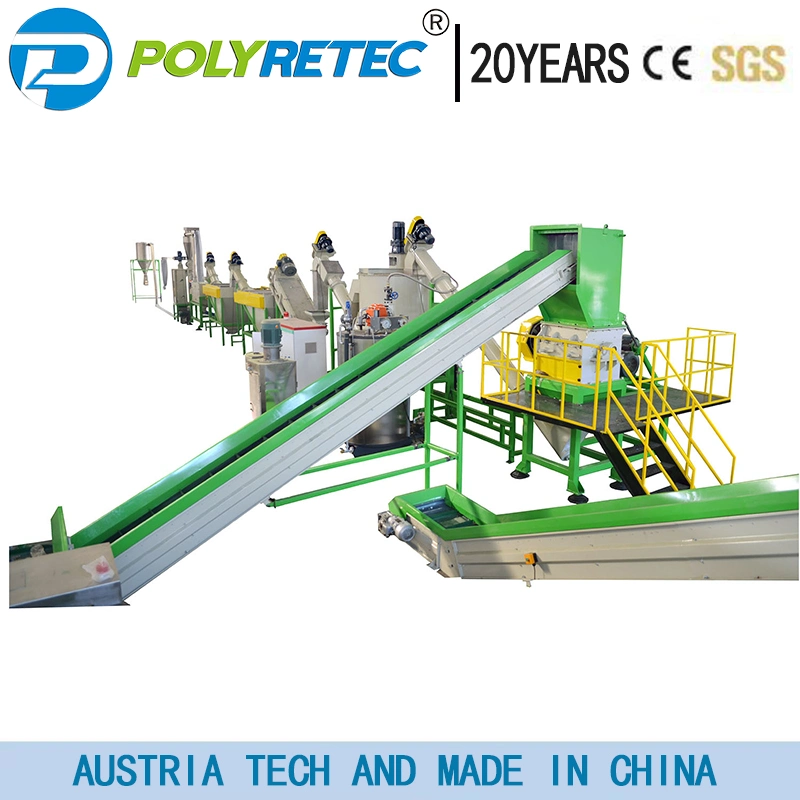 2000 Kg/Hr Capacity HDPE/PP/PE Plastic Bottles Crushing Washing Recycling Equipment