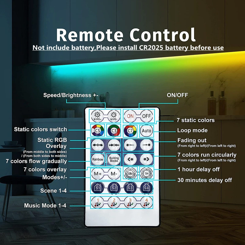 RGB5050 Bluetooth APP Control LED Strip Lights pour salon