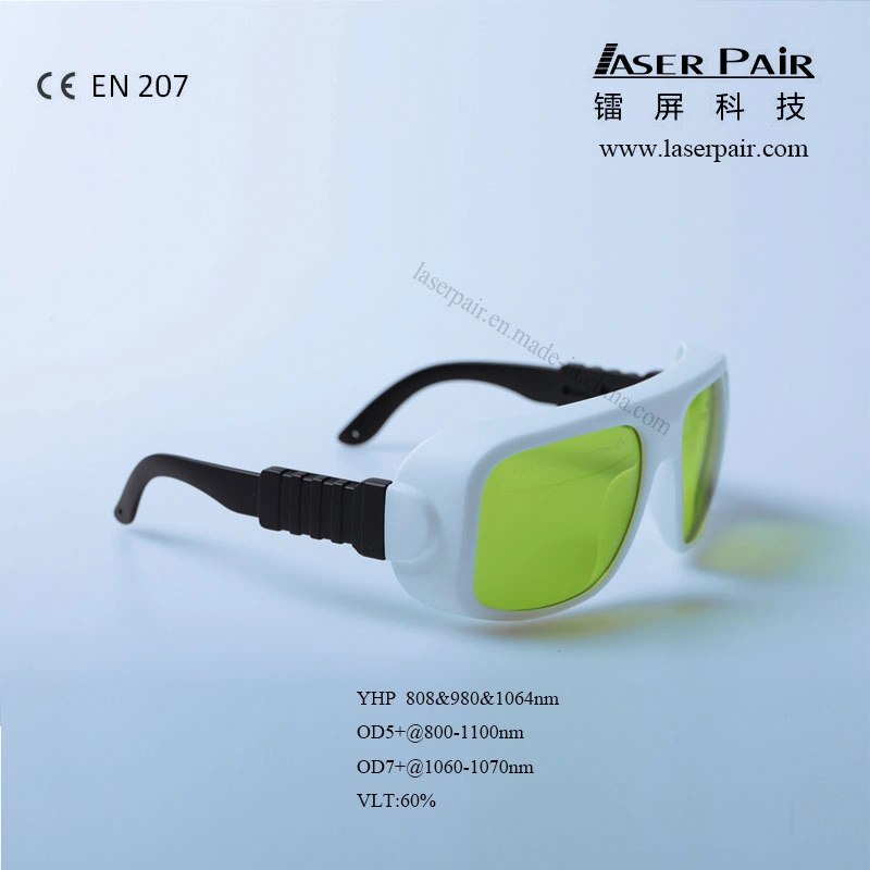 Lunettes de sécurité laser 808&amp;980&amp;1064nm, lunettes de sécurité laser avec le châssis 36, protéger : 800-1100nm Longueur d'onde, l'application : Lasers dentaires, les Diodes, ND : YAG