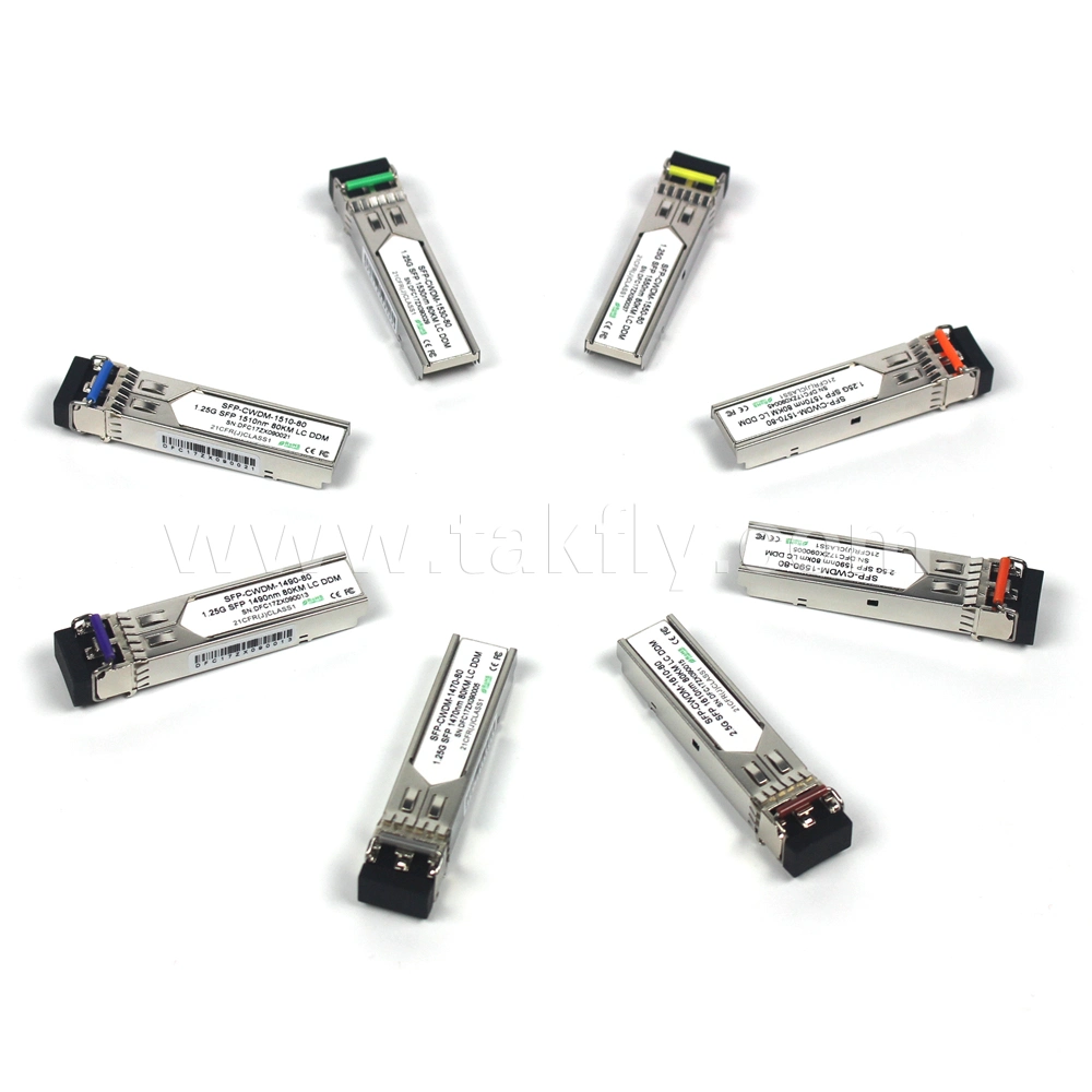 جهاز إرسال واستقبال ضوئي SFP DWDM SFP+ ثنائي الألياف بسرعة 10g 80 كم LC