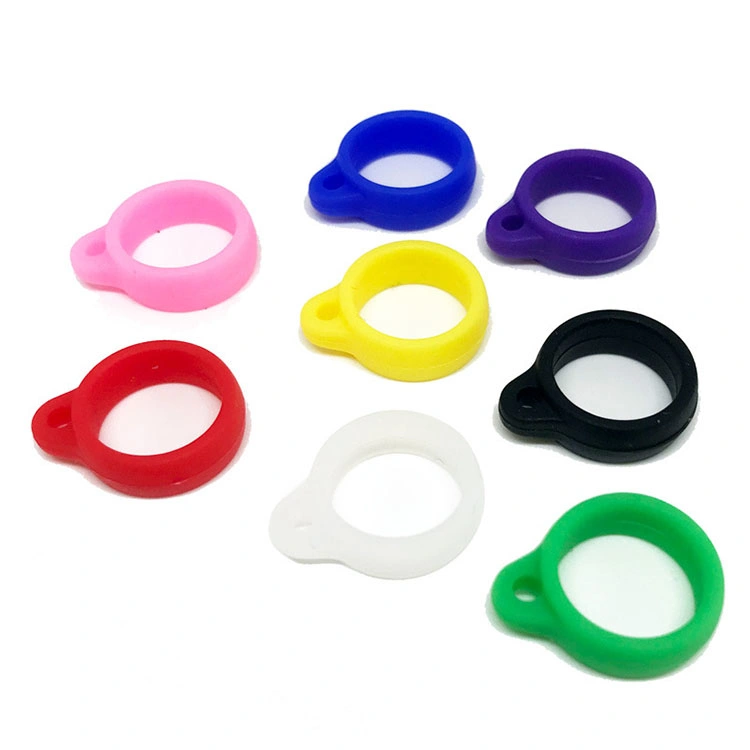 Manufacturer Hot Sale Printed Lanyard Silicone Ring Keychain Rubber Ring Colorful 13mm Anti-Slip Ring Band Holder