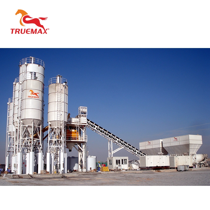 Heißer Verkauf Truemax Mischbeton Maschinen Cbp180s (HZS180) Tragbare stationäre Zementmischer Betonmischanlage für Straßenbau