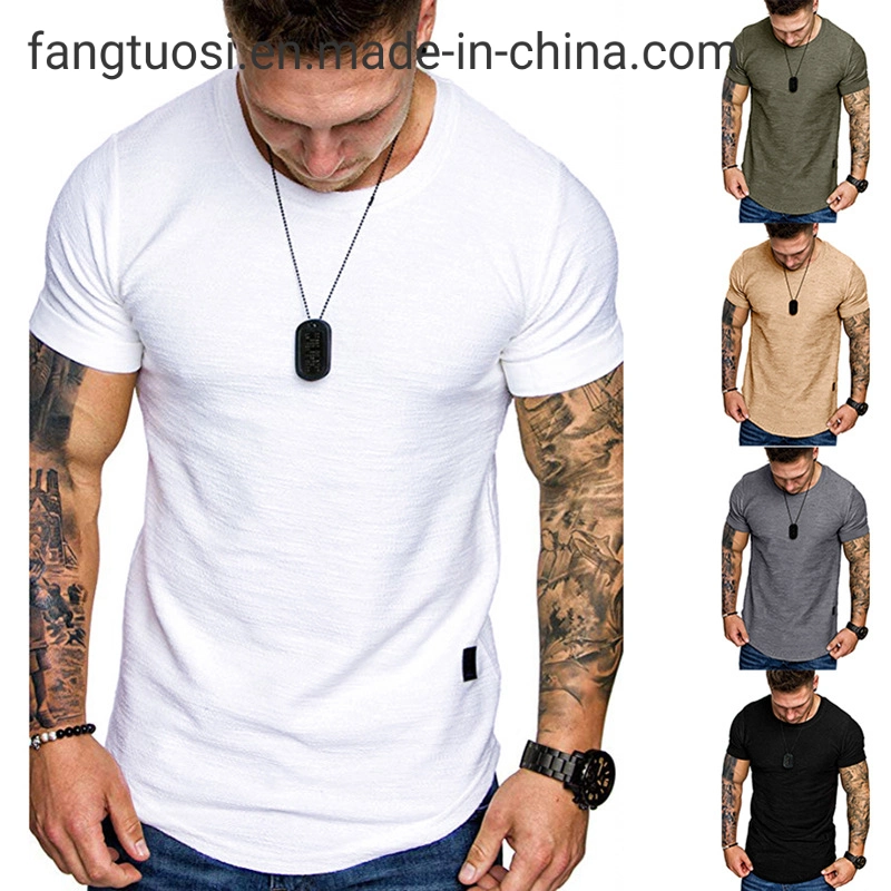 Custom Print Logo Premium Solid Colors Oversize Short Sleeve Cotton O-Neck Casual Sport Blank Plain Sport T-Shirts Men
