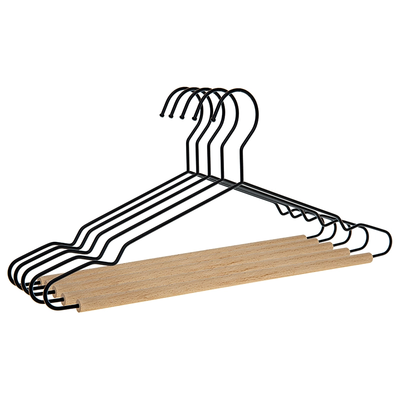 Percha de madera y metal para ropa, camisa, abrigo, pantalón, lavandería, prendas de vestir, tela, ropa, perchero de plástico.