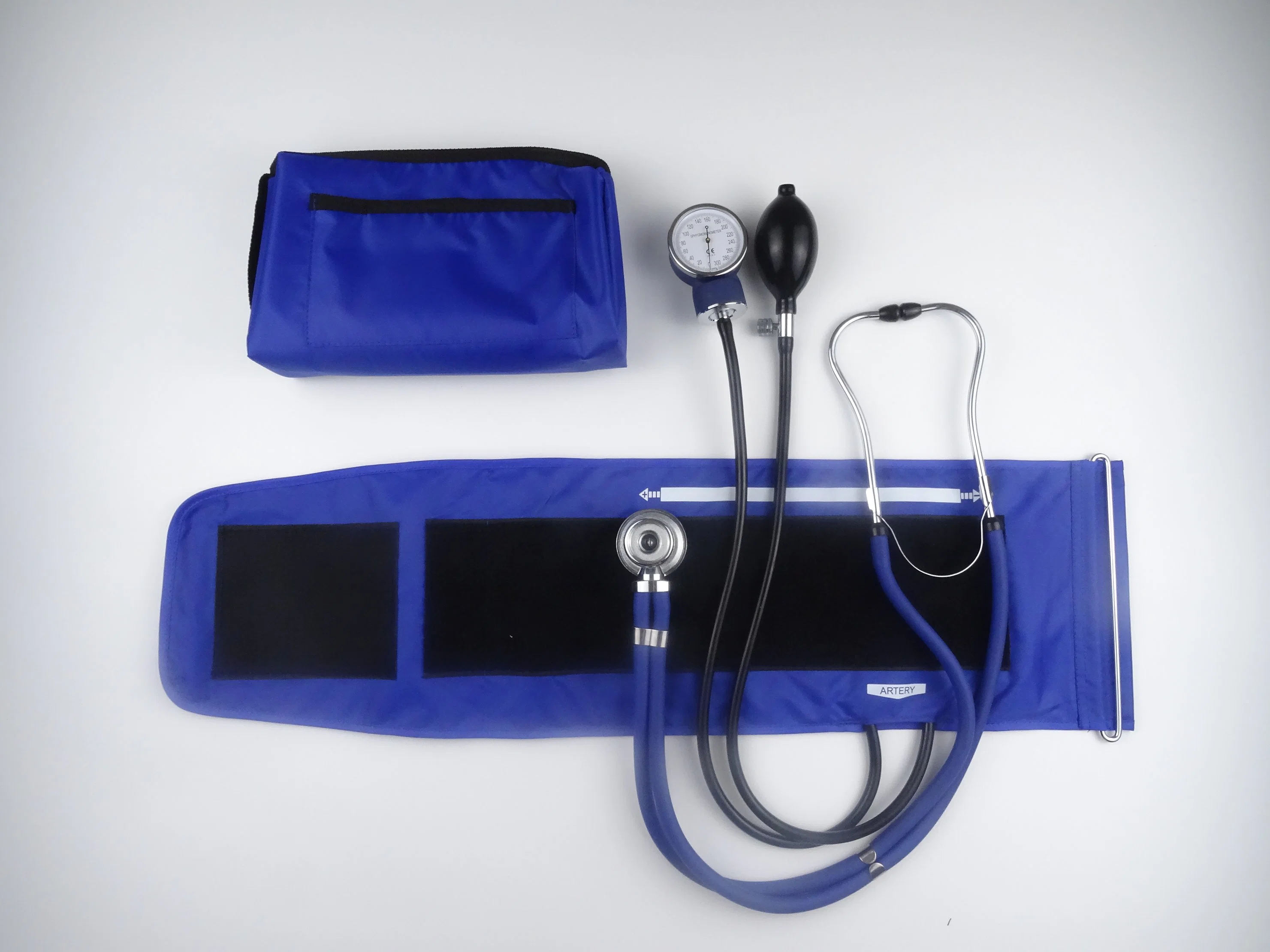 Hospital Blood Pressure Monitor Aneroid Sphygmomanometer Stethoscope Kit Tensiometer