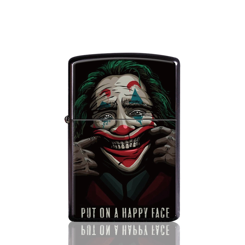 Wholesale Lighters Joker Series Lighter Cigarette Metal Matte Texture Windproof Kerosene Lighter