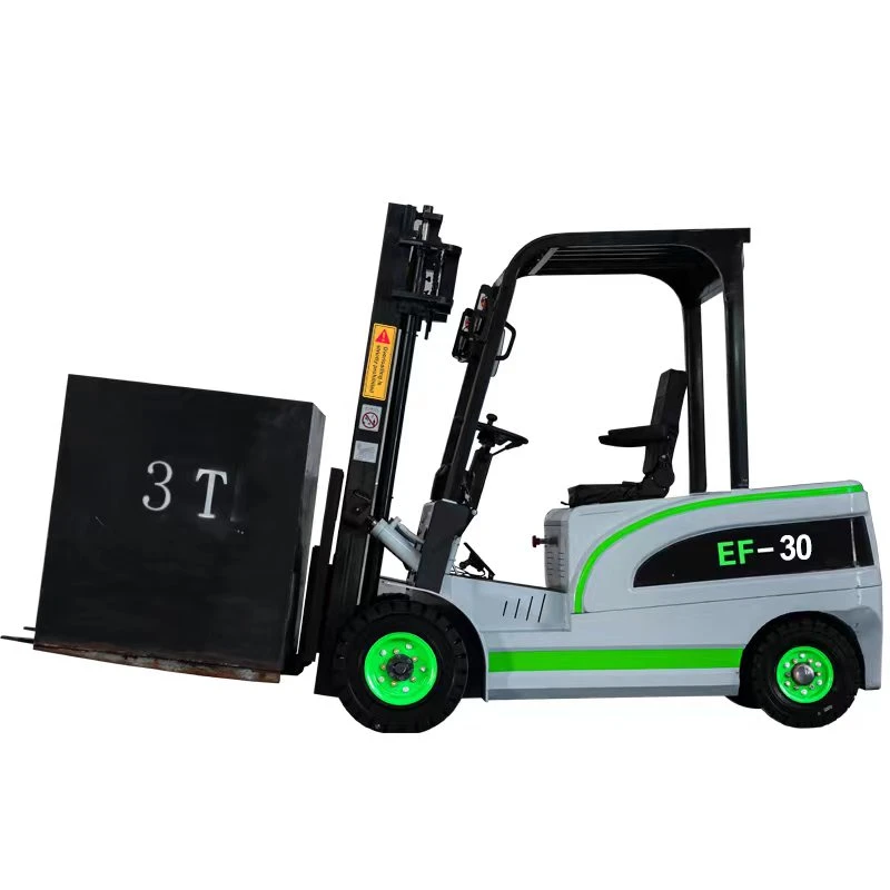 Four Wheels Counterbalance Electric Forklift 3t Lead-Acid or Li-ion Battery with EV AC Charging Gun