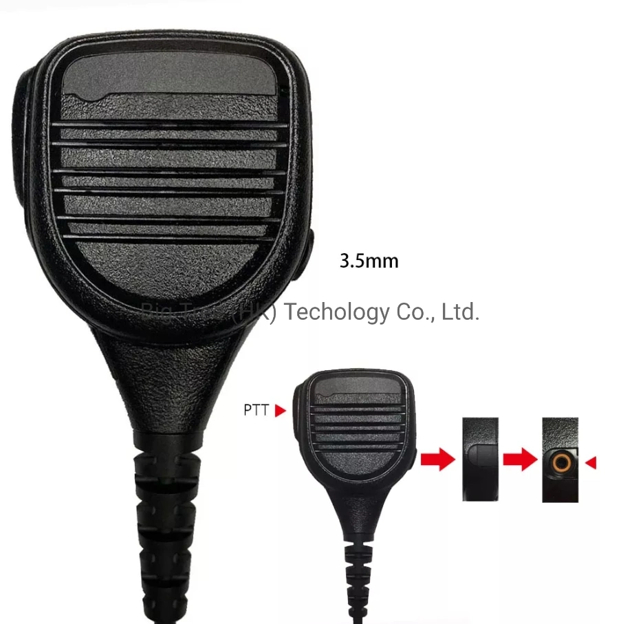 Remote Speaker Microphone for Kenwood Multi-Pin Radio IP54 PU Kevlar with 3.5mm Earpiece Jack