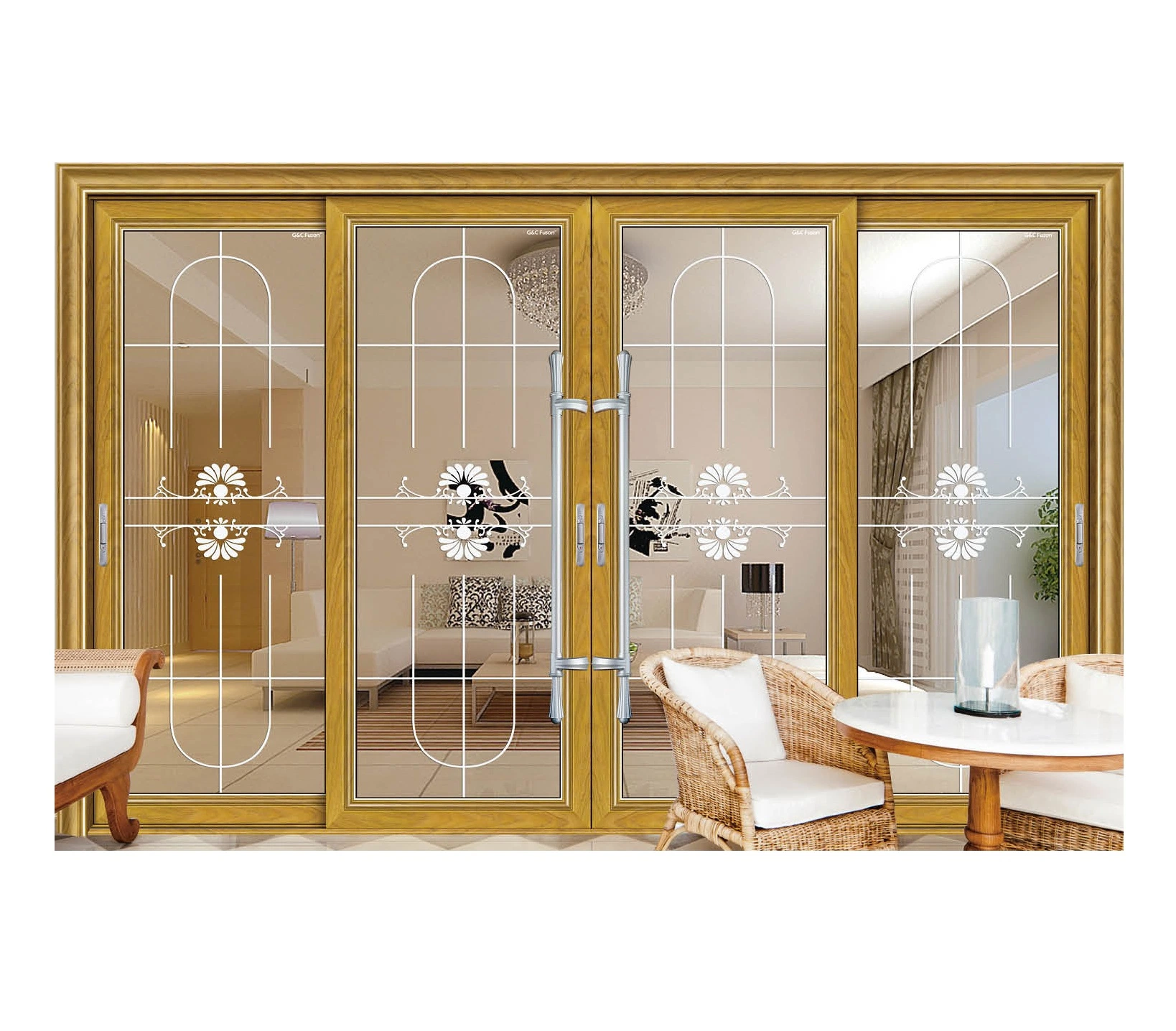 Customized Color Frame Aluminium Exterior Position Sliding Door, Good Reputation Glass Door