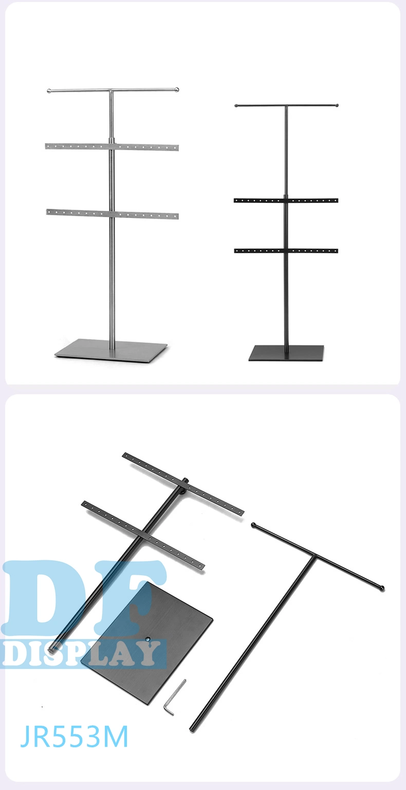 Jewelry Display Stand Adjustable Height Countertop Display Stand T-Bar Metal Earring Necklace Jewelry Display Stand