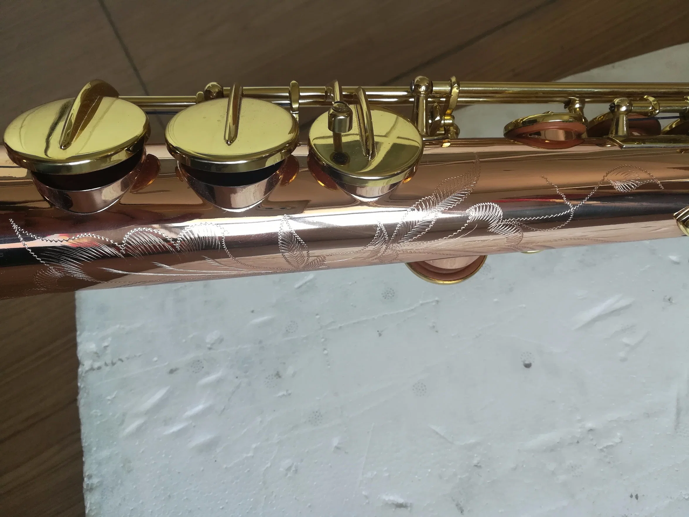 Very Good Straight Soprano Saxophone Copper/Rose Brass Body Manufacturer