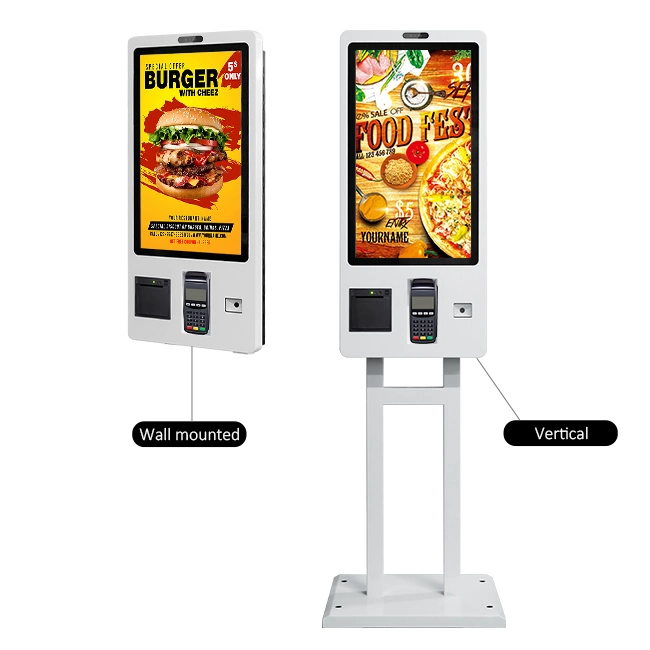 Fast Food 24 27 32 Inch POS Touch Screen Self Checkout Machine Self Service Payment Order Kiosk for Kfc/Restaurants