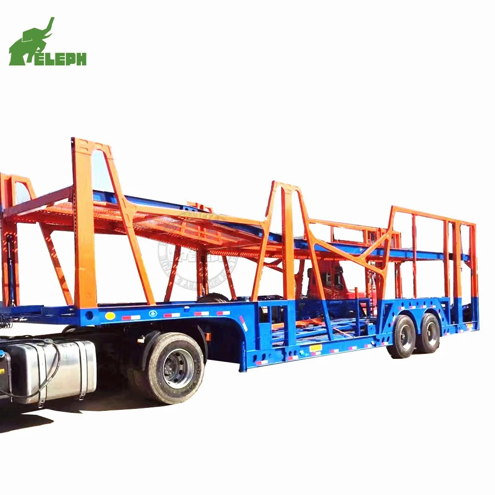 Super Linke 2 Axle 8 Units Car SUV Hauler Transport Carrier Skeleton Semi Truck Trailer Carrier Car Trailer with Tent & PVC Cover