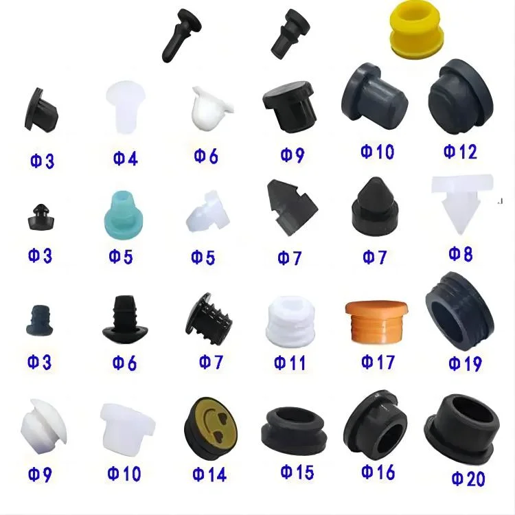 Custom Made T Shape Dustproof and Waterproof Silicone Rubber End Caps Rubber Plugs