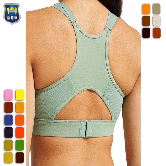 Sexy Ladies Yoga Activewear Top Mesh Neckline Training Sports Bra