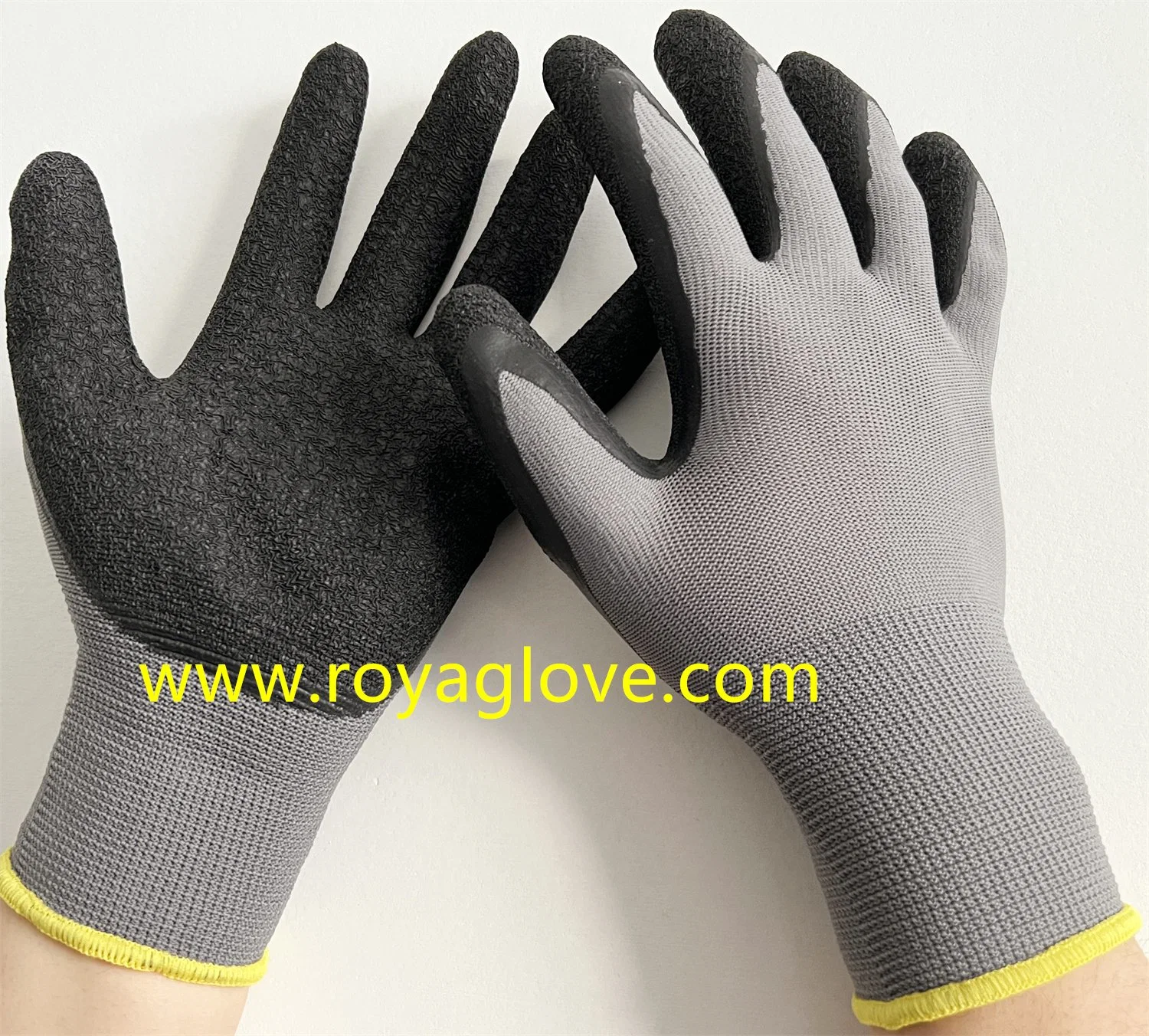 13gauge Polyester Latex Crinkle Coated Gloves Protective Hand Safety Work Gloves /Industrial Work Gloves