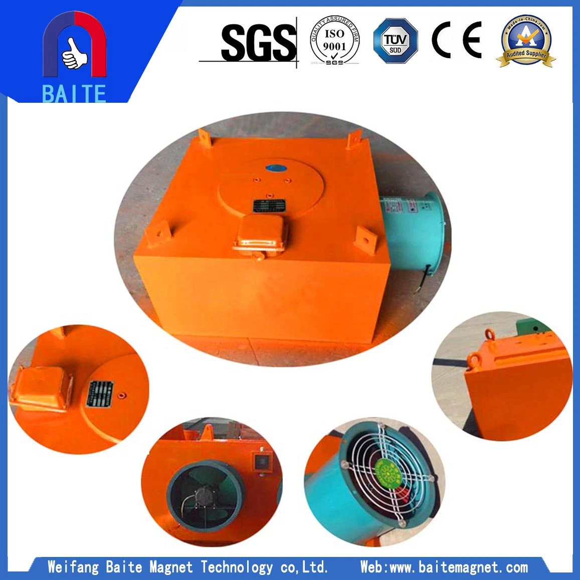 Series Rcda Wind Cooling Suspension Electric Magnetic Iron Separator