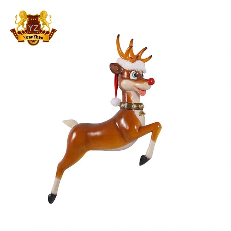 Best Selling Factory Customized Resin Fiberglass Christmas Reindeer Home Decoration Ornaments Gifts