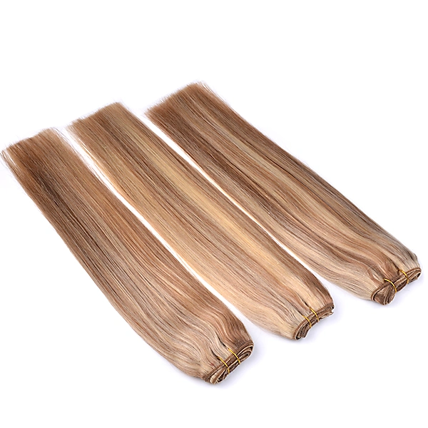 1PC Remy Hair Weaves Straight 100grams Indian Human Hair Weaving Double Wefted Black Brown Blonde Weft Hair 18" 20" 22" 24"