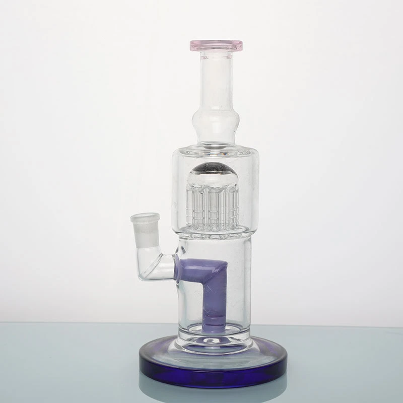 Einzigartiges Design Glas Hookah Rauchen Rohr Glas Wasser Rohr Bubble Baum Percolator Purple DAB Rig