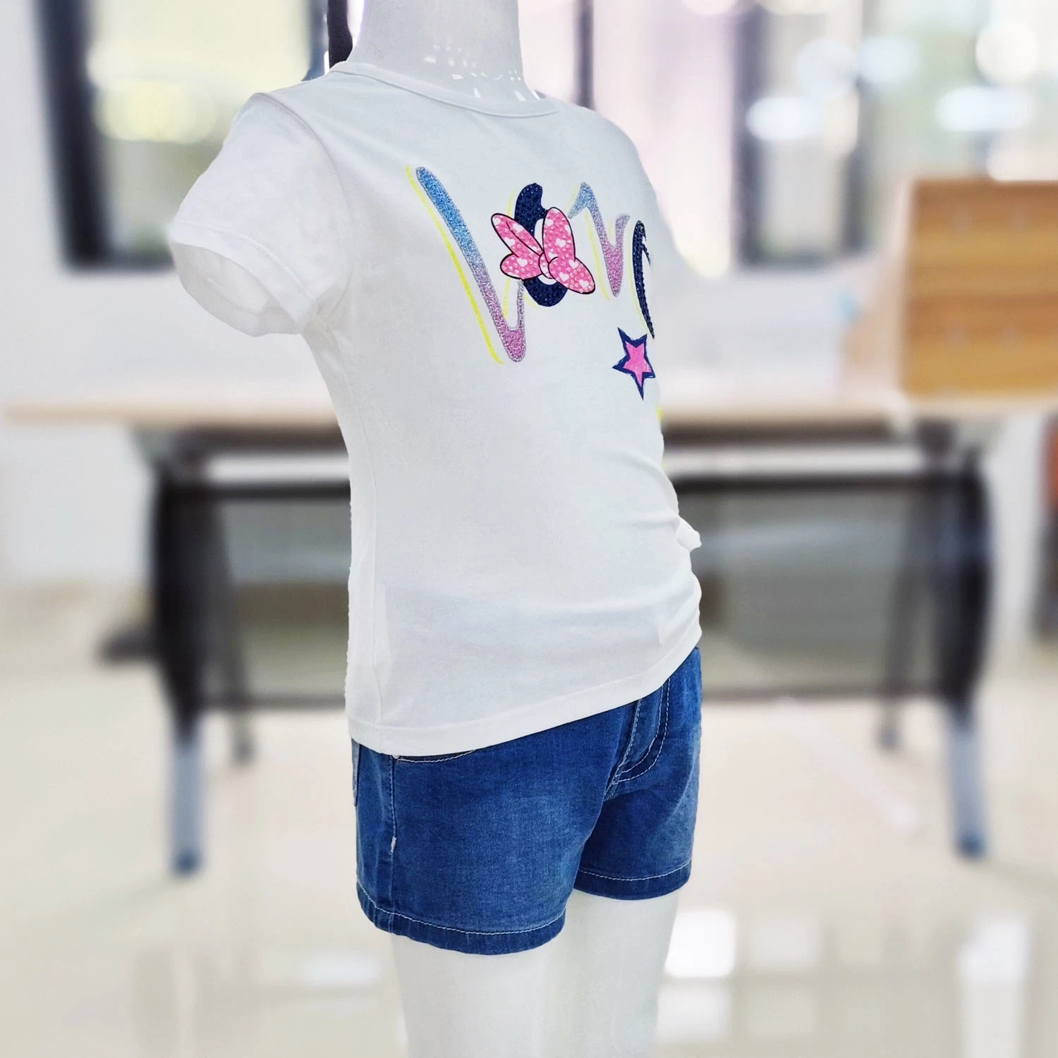 Children's Clothing Cute Custom Printed Cotton Short Sleeve Special Fit Kids Girls T-Shirt