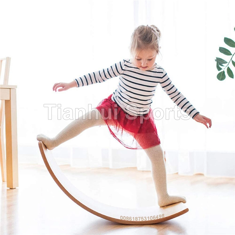 New Training Fitness Yoga Holz Kinder Stehend Balance Board Labyrinth Balance Board für Bamboo Kinder Wobble Board Holz Doppel