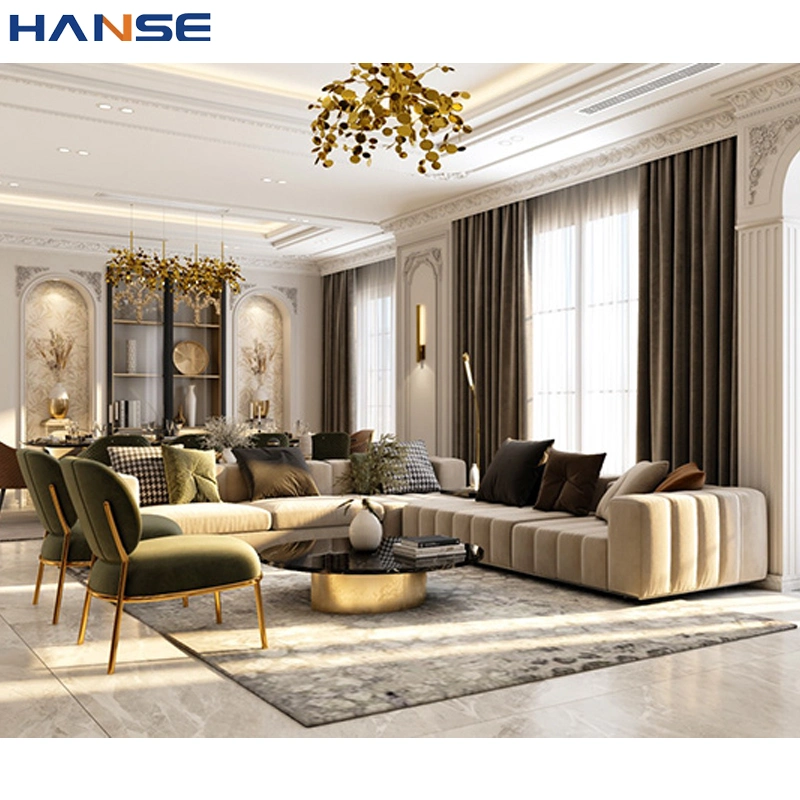 Latest Italian Modern Design Couches Living Room Furniture L Shape Sectional Fabric Modular Sofa Set