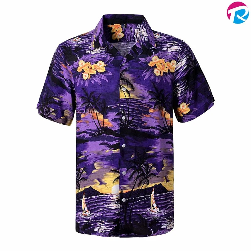 Summer Hawaii Shirts Men Chemise Pour  African Design Fashion Short Sleeve Plus Size Geometric Printed Hawaiian Shirts