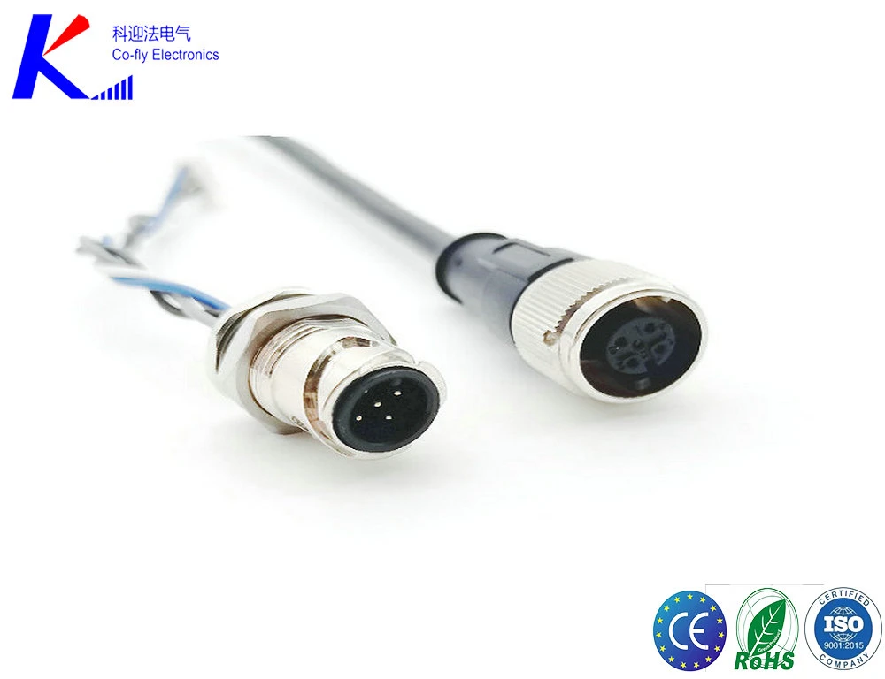 8-Pin Electronic M12 Male Panel Connector with Pigtail