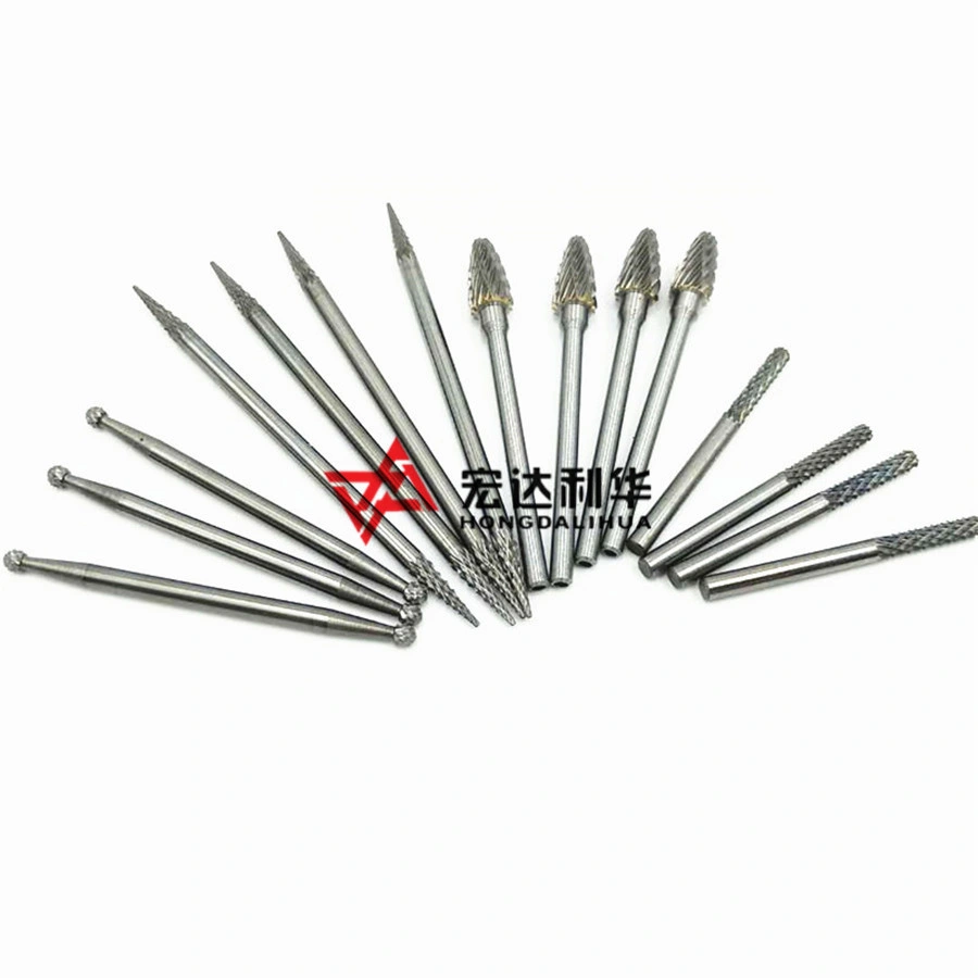 مجموعة ثقوب الكاربيد مع قوة صلبة للقطع المزدوج بمقدار 1/4 ساق أدوات Tungsten Carbide الملفات الدوارة لDie Grinder Metal نحت الخشب في نحت